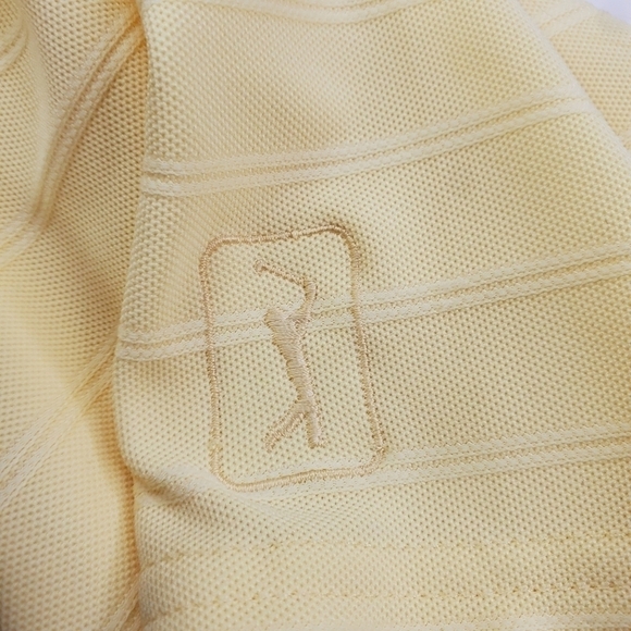 PGA Tour Men's XL Yellow Golf Polo Textured Soft Sport Short Sleeve Shirt - Picture 9 of 11
